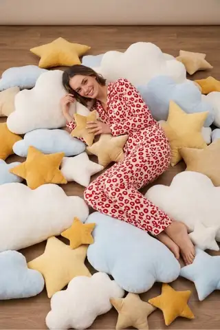 Kadın Gömlek Yakalı Uzun Kollu Kırmızı Pijama Seti - 3
