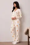 Kadın Uzun Kollu Düğmeli Alt Üst Uyku Beyaz Pijama Takımı - Görsel 4