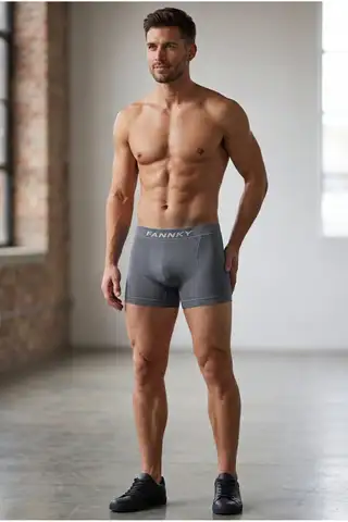 Erkek Trend Nefes Alan Relaxed Gri Boxer - 1