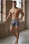 Erkek Trend Nefes Alan Relaxed Gri Boxer - Görsel 2