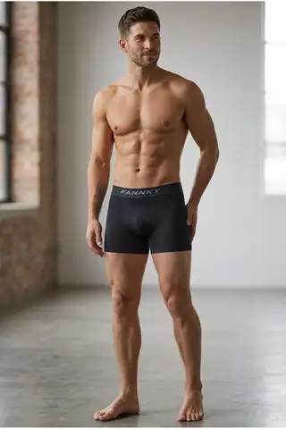 Erkek Trend Nefes Alan Relaxed Siyah Boxer - 4