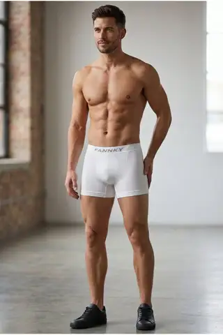 Erkek Trend Nefes Alan Relaxed Beyaz Boxer - 1