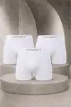 Erkek Casual Comfort Günlük 3 Lü Beyaz Boxer - Görsel 1