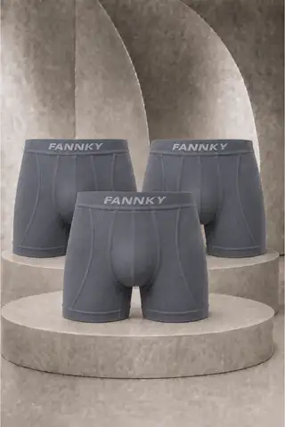Erkek Casual Comfort Günlük 3 Lü Gri Boxer - 1