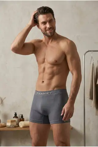 Erkek Casual Comfort Günlük 3 Lü Gri Boxer - 6