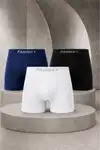 Erkek Casual Comfort Günlük 3 Lü Boxer Kahverengi - Görsel 1