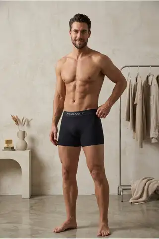Erkek Casual Comfort Günlük 3 Lü Siyah Boxer - 2