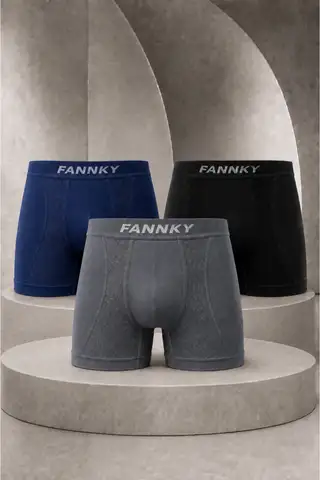 Erkek Casual Comfort Günlük 3 Lü Boxer Çok Renkli - 1