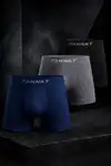 Erkek Rahat Esnek Seamless 3 Lü Boxer Füme - Görsel 1