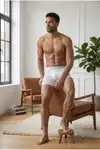Erkek Rahat Esnek Seamless 3 Lü Boxer Ten - Görsel 2