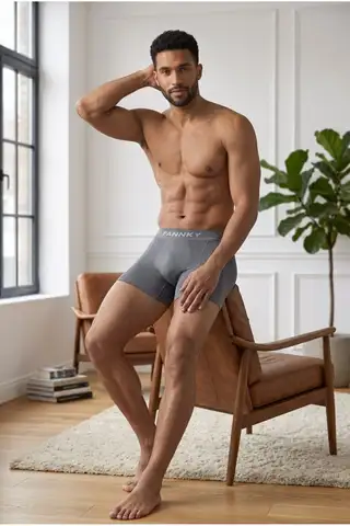 Erkek Rahat Esnek Seamless 3 Lü Boxer Ten - 4