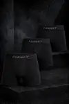 Erkek Rahat Esnek Seamless 3 Lü Siyah Boxer - Görsel 1