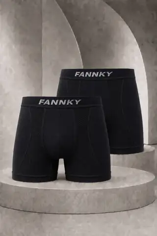Erkek Casual Comfort Günlük 2 Li Siyah Boxer - 1