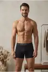 Erkek Casual Comfort Günlük 2 Li Siyah Boxer - Görsel 6
