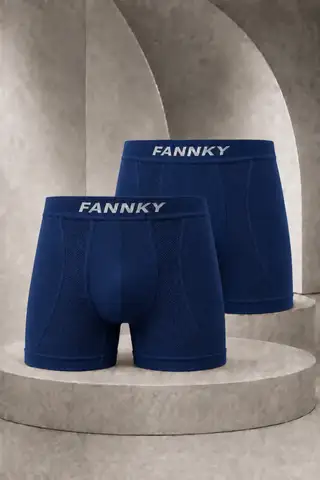 Erkek Casual Comfort Günlük 2 Li Lacivert Boxer - 1