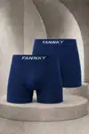 Erkek Casual Comfort Günlük 2 Li Lacivert Boxer - Görsel 1
