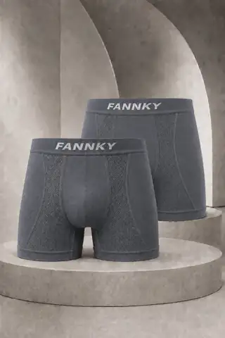Erkek Casual Comfort Günlük 2 Li Gri Boxer - 1