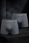 Erkek Rahat Esnek Seamless 2 Li Gri Boxer - Görsel 1