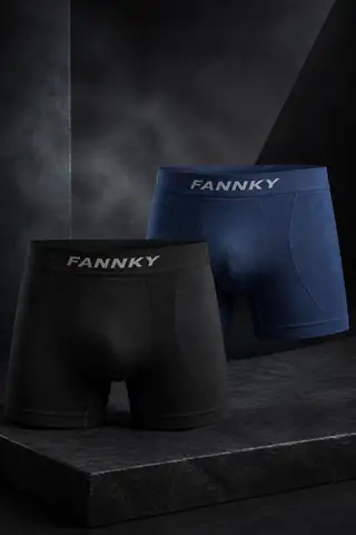 Erkek Rahat Esnek Seamless 2 Li Boxer Bej - 1