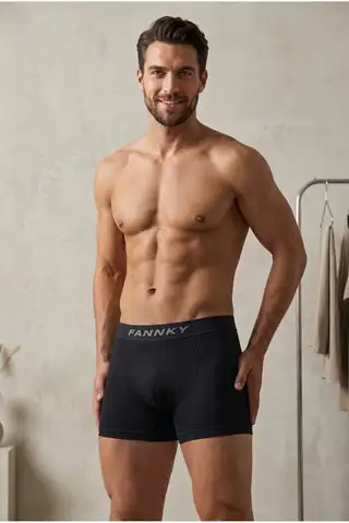 Erkek Casual Comfort Günlük Siyah Boxer - 1