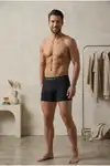 Erkek Casual Comfort Günlük Siyah Boxer - Görsel 5