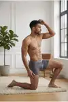 Erkek Rahat Esnek Seamless Gri Boxer - Görsel 5